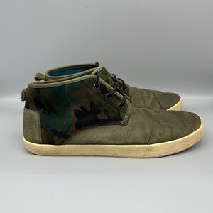 Toms Paseo Shoes‎ Mens 10.5 Green Camo Chukka Sneaker Suede Leather
